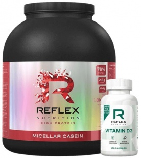 Reflex Micellar Casein 1800 g - čokoláda + Vitamin D3 100 kapslí ZADARMO