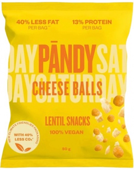 Pandy čočkové chipsy 50 g - syrové guličky