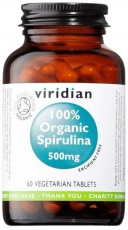Viridian Spirulina 500mg Organic 60 tabliet