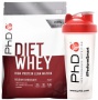 PhD Diet Whey Protein 2000 g + šejkr 600 ml ZADARMO