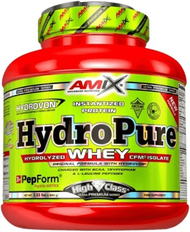 Amix HydroPure Hydrolyzed Whey CFM Protein 1600 g - vanilkový krém + Černý Fitness Bag ZADARMO