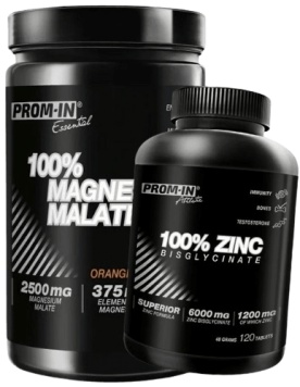 Prom-in 100% Magnesium Malate 324 g + 100% Zinc Bisglycinate 120 tablet ZADARMO