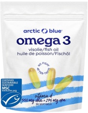 ARCTIC BLUE® Omega 3 (550mg DHA, 275mg EPA & Vitamin D 400IU) původ Aljaška - 30 kapslí