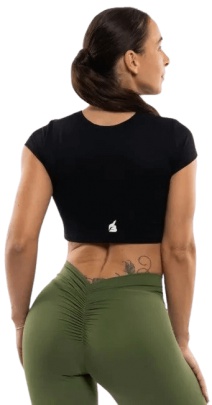 BOOTY Basic black crop-top