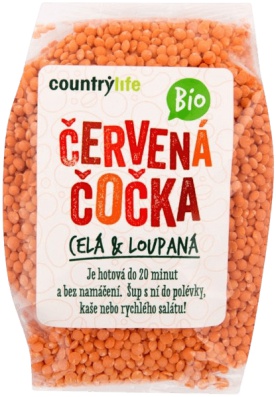 Country Life BIO Čočka červená celá loupaná 500 g