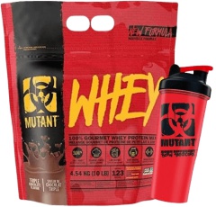 Mutant Whey NEW 4540 g + šejkr Born Hardcore červeno/černý 1000 ml ZADARMO