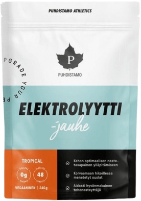 Puhdistamo Electrolyte Powder 240 g - tropické ovoce + láhev 500 ml ZADARMO