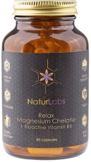 NaturLabs Relax Hořčík Chelát bisglycinát + Bioaktivní Vitamin B6 90 kapsúl