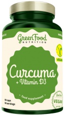 GreenFood Curcuma (Kurkuma) + Vitamín D3 90 kapsúl