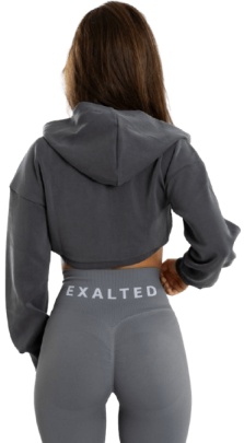 Exalted Dámská Bolero mikina s kapucí šedá - M