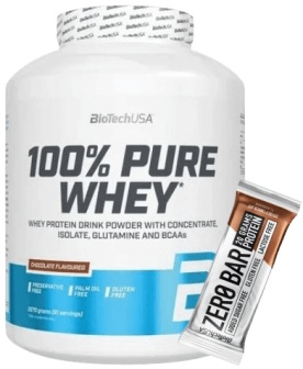 BioTechUSA 100% Pure Whey 2270 g - karamel/cappuccino + Zero Bar 50 g ZADARMO