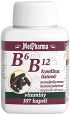 MedPharma B6+B12+Kyselina listová 107 kapsúl