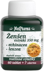 MedPharma Ženšen 350 mg + echinacea + leuzea 67 tabliet