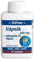 MedPharma Vápník 600 mg + Vitamín D 67 kapsúl