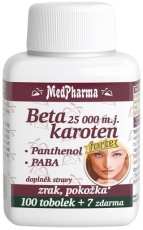 MedPharma Beta karoten 25 000 m.j. + Panthenol + PABA 107 kapsúl