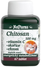 MedPharma Chitosan 500mg + vit.C + škorica + chrom 67 tabliet