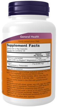 Now Foods Magtein Magnesium Threonate 90 kapsúl