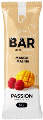 Passion Nutrition Protein Bar Low Sugar 55 g - Malina/bílá čokoláda