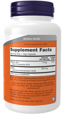 Now Foods Gaba 500 mg 100 rostlinných kapsúl