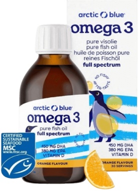 ARCTIC BLUE® Omega 3 (450mg DHA, 380mg EPA & Vitamin D 400IU) - 250 ml