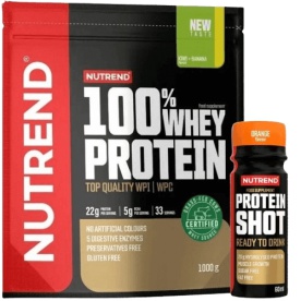 Nutrend 100% Whey Protein 1000 g + protein shot 60 ml ZADARMO