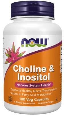 Now Foods Choline & Inositol 100 vegetariánských kapsúl