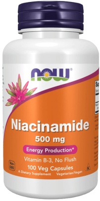 Now Foods Vitamin B3 Nikotinamid (niacinamide) 500 mg 100 vegetariánských kapsúl