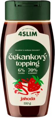 4Slim Čekankový topping 330 g - jahoda VÝPREDAJ (POŠK.OBAL)