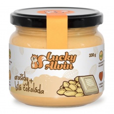 Lucky Alvin Arašídový krém s čokoládou 330 g - biela čokoláda PREŠLA DMT 25.4.2026