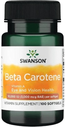 Swanson Beta Karoten Vitamín A 10000 iu 100 kapslí