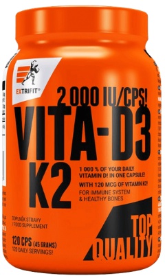 Extrifit Vita-D3K2 2000 IU/CPS 120 kapsúl