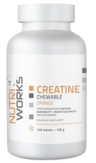 NutriWorks Creatine Chewable 120 žvýkacích tablet - pomaranč VÝPREDAJ (POŠK.OBAL)