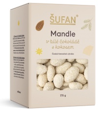 Šufan Mandle v bílé čokoládě s kokosem 170 g VÝPREDAJ 13.08.2026