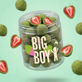 Big Boy Jahody v Matcha Bílé Čokoládě 120 g