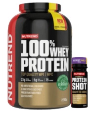 Nutrend 100% Whey Protein 2250 g + Nutrend Protein Shot 60 ml ZADARMO