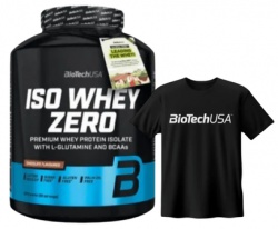 BioTechUSA Iso Whey Zero 1816 g + BioTechUSA Unisex Triko Černé ZADARMO
