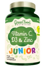 GreenFood Junior Vitamin C, D3 a Zinek 90 kapslí