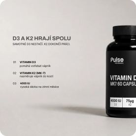 Pulse Performance Vitamin D3+K2 MK-7 60 kapslí
