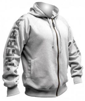 Nebbia Fitness mikina se zipem a kapucí 790 šedá - XXL