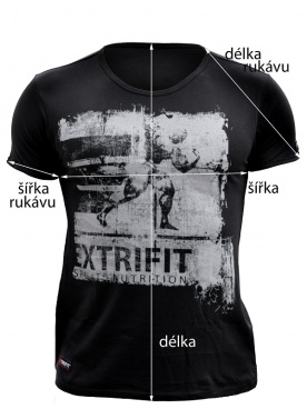 Extrifit Tričko černé LOGO šedé - XL