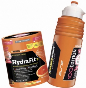 NamedSport Hydra Fit 400 g + bidon elite 100 let Giro  - červený pomeranč