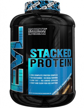 EVLution Nutrition Stacked Protein 1800g - čokoláda/arašídové máslo PROŠLÉ DMT