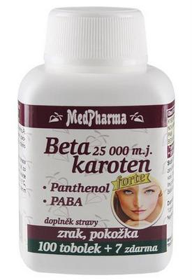 MedPharma Beta karoten 25 000 m.j. + Panthenol + PABA 107 kapslí