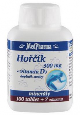 MedPharma Hořčík 300 mg + vitamín D3 107 tablet