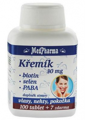 MedPharma Křemík 30 mg + biotin + selen + PABA 107 tablet