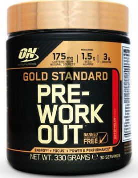 Optimum Gold Standard Pre-workout 330g - ovocný punč VÝPRODEJ (POŠK.OBAL)