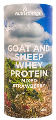 Nutristrength kozí a ovčí whey protein 1000g - jahoda VÝPRODEJ