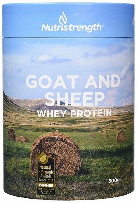 Nutristrength kozí a ovčí whey protein 500g - jahoda VÝPRODEJ