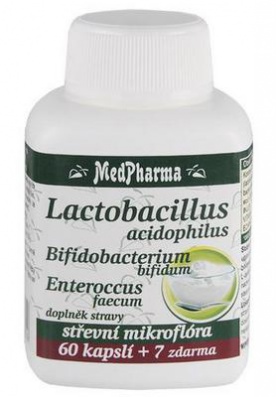 MedPharma Lactobacillus acidophilus (střevní mikroflóra) 67 kapslí PROŠLÉ DMT