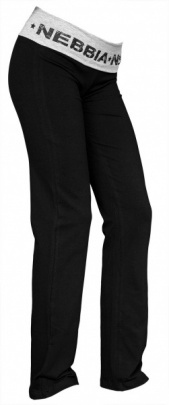 Nebbia Elastické kalhoty rovné 675 černo / šedé
